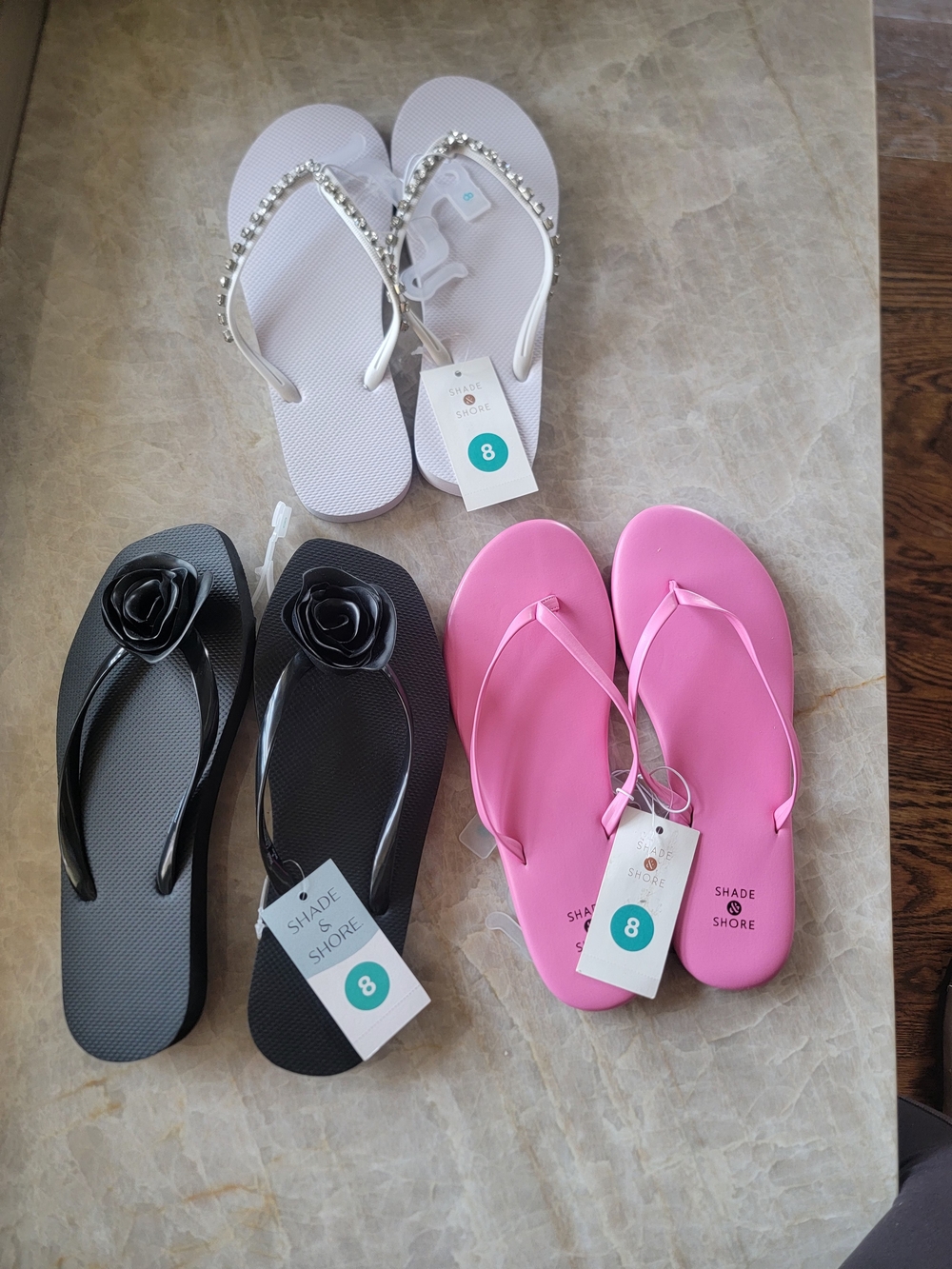 Shade & Shore Bundle of 3 Sandals Size 8 (Retail  $32.99)